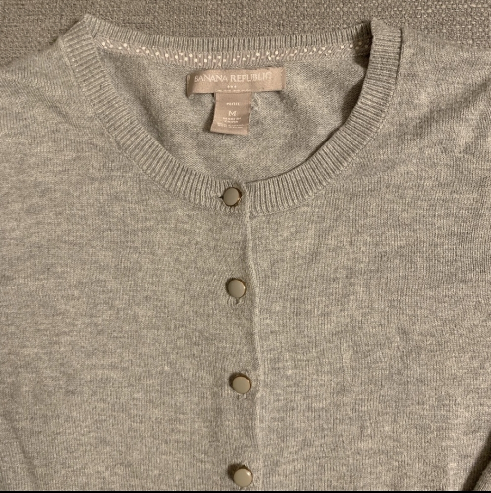 Gray Banana Republic cardigan